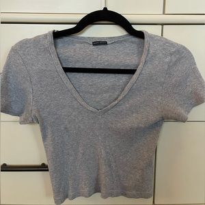 Light grey Brandy Melville V-neck crop top